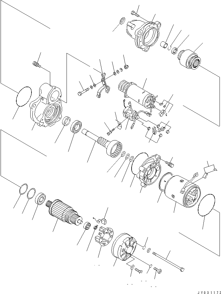 Komatsu parts book diagram for S6D125E-2J-6 S/N 60721-UP: STARTING MOTOR (11KW) (INNER PARTS)(#116222-)