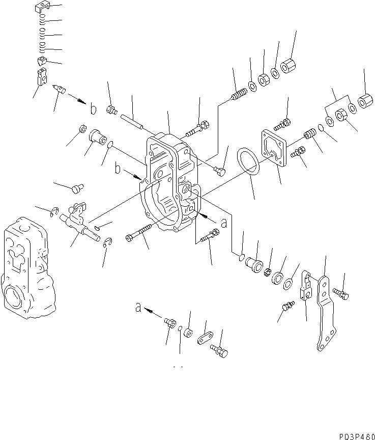 Komatsu parts book diagram for S6D125-1VV-FA S/N 10001-UP: FUEL INJECTION PUMP (GOVERNOR) (2/2) (INNER PARTS) (FOR SWEDEN)(#35323-)
