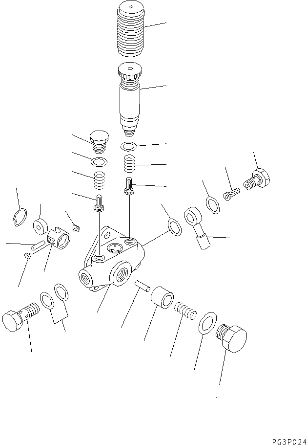Komatsu parts book diagram for S6D125-1VV-FA S/N 10001-UP: FUEL INJECTION PUMP (FEED PUMP) (INNER PARTS)(#35323-)