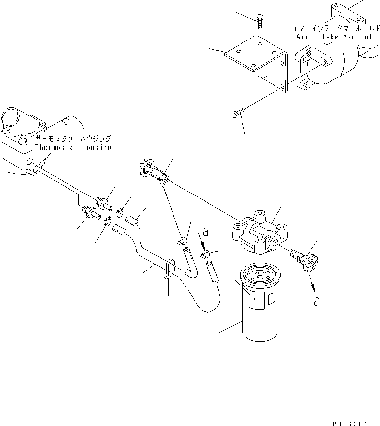 Komatsu parts book diagram for S6D125-1VV-FA S/N 10001-UP: CORROSION RESISTOR AND PIPING(#35323-)