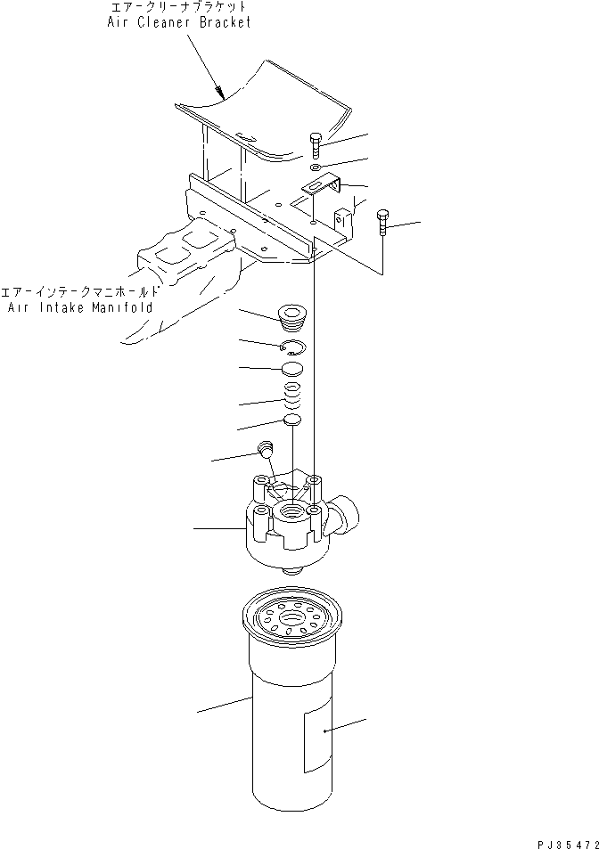 Komatsu parts book diagram for S6D125-1XX-FA S/N 10001-UP: LUBRICATING OIL FILTER AND MOUNTING(#38383-)