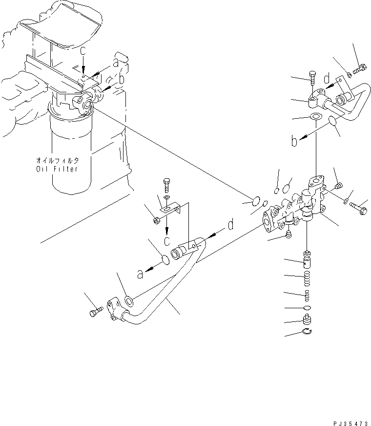 Engines Komatsu / S6D125-1XX-FA S/N 10001-UP(s6d1212c) / LUBRICATING OIL PIPING(#38383-)(030210 : A3210-01B4)