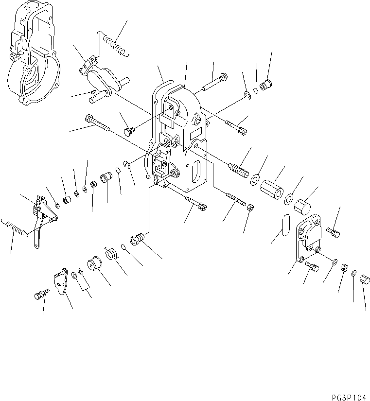 Komatsu parts book diagram for S6D125-1XX-FA S/N 10001-UP: FUEL INJECTION PUMP (GOVERNOR) (2/2) (INNER PARTS)(#38383-)