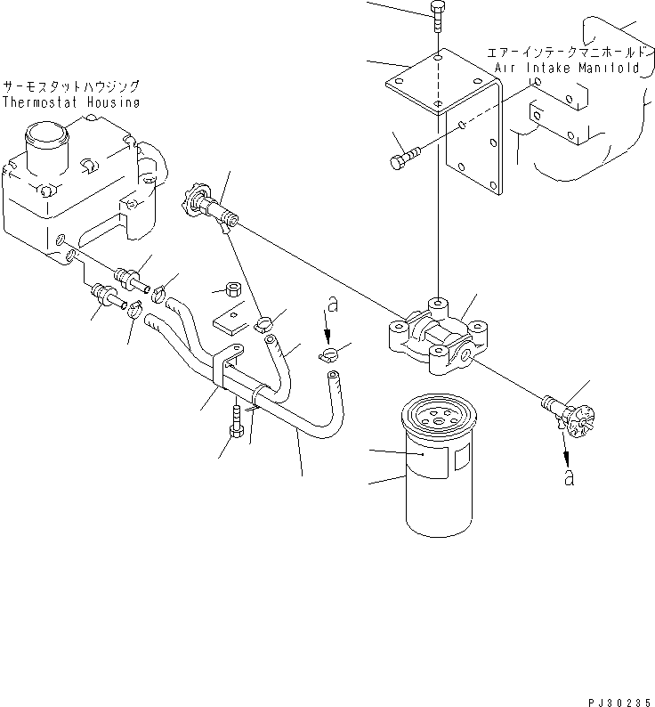 Komatsu parts book diagram for S6D125-1XX-FA S/N 10001-UP: CORROSION RESISTOR AND PIPING(#38383-)