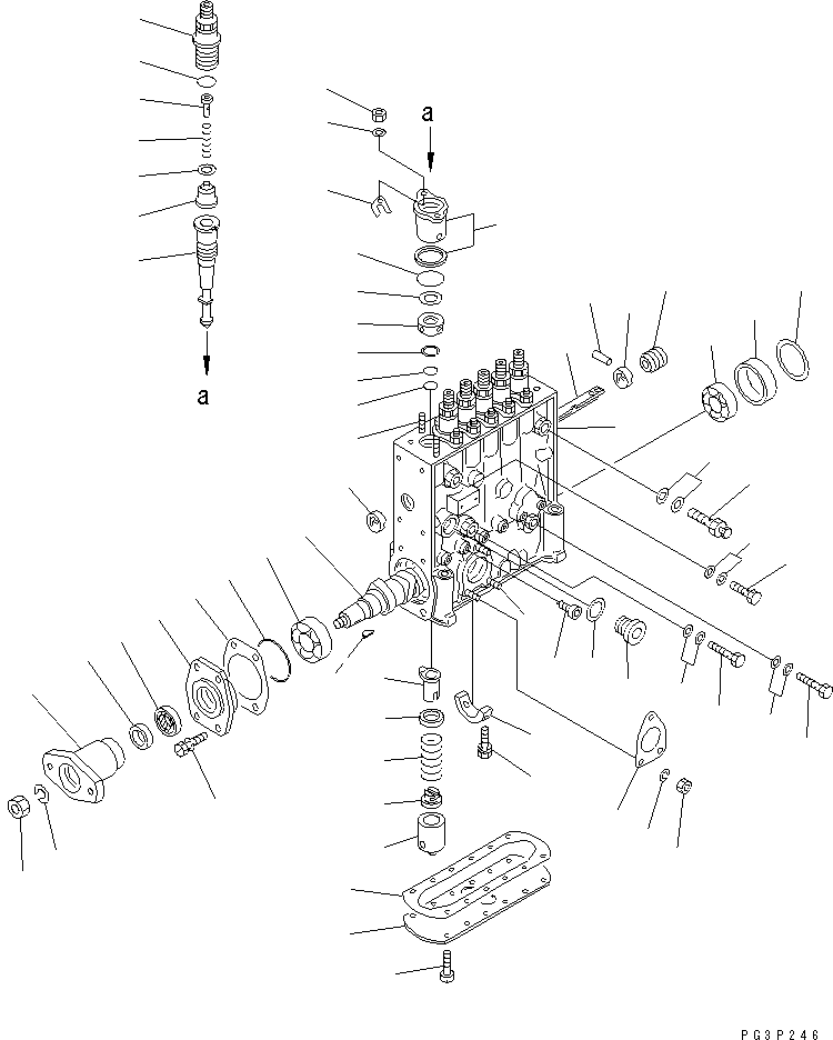Komatsu parts book diagram for S6D125-1QQ-FA S/N 10001-UP: FUEL INJECTION PUMP (PUMP) (INNER PARTS)(#28434-)