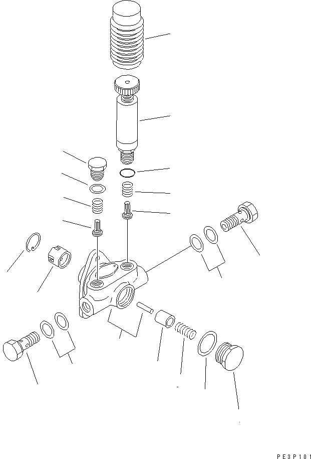 Komatsu parts book diagram for S6D125-1QQ-FA S/N 10001-UP: FUEL INJECTION PUMP (FEED PUMP) (INNER PARTS)(#28434-)