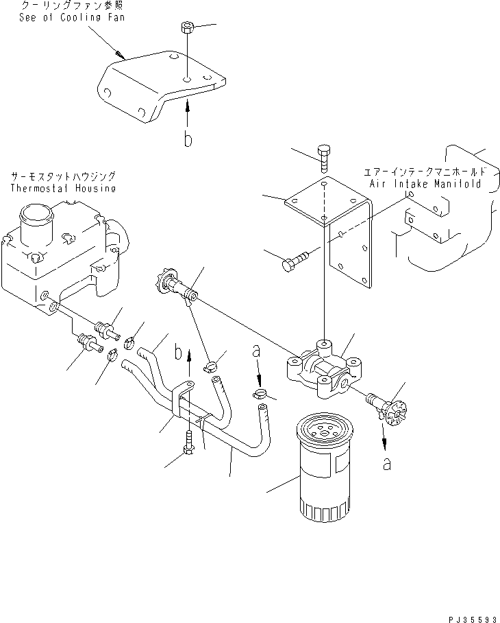 Komatsu parts book diagram for S6D125-1QQ-FA S/N 10001-UP: CORROSION RESISTOR AND PIPING(#28434-)