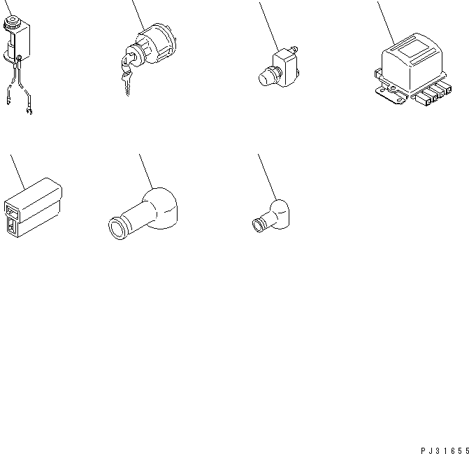 Komatsu parts book diagram for S6D125-1QQ-FA S/N 10001-UP: HEATER SWITCH AND HEATER SIGNAL(#28434-)