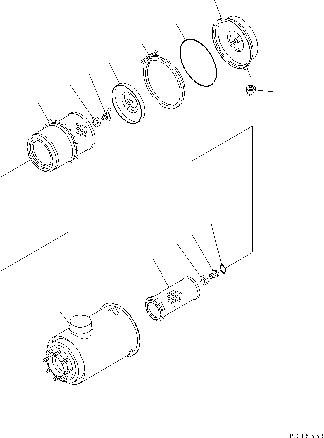 Engines Komatsu / S6D125E-2E S/N 60863-UP(s6d1250c) / AIR CLEANER(030090 : A1410-B3G2)