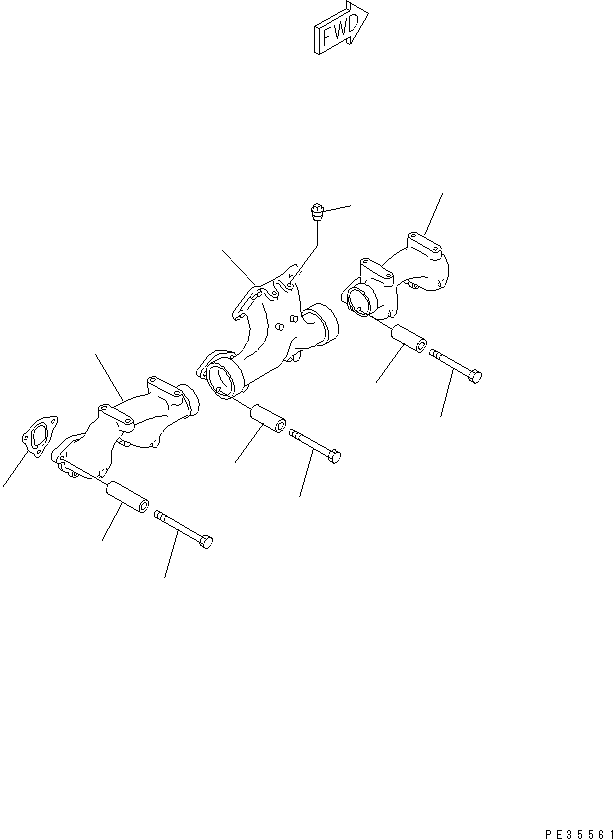 Engines Komatsu / S6D125E-2E S/N 60863-UP(s6d1250c) / EXHAUST MANIFOLD(030130 : A1510-A3A8)