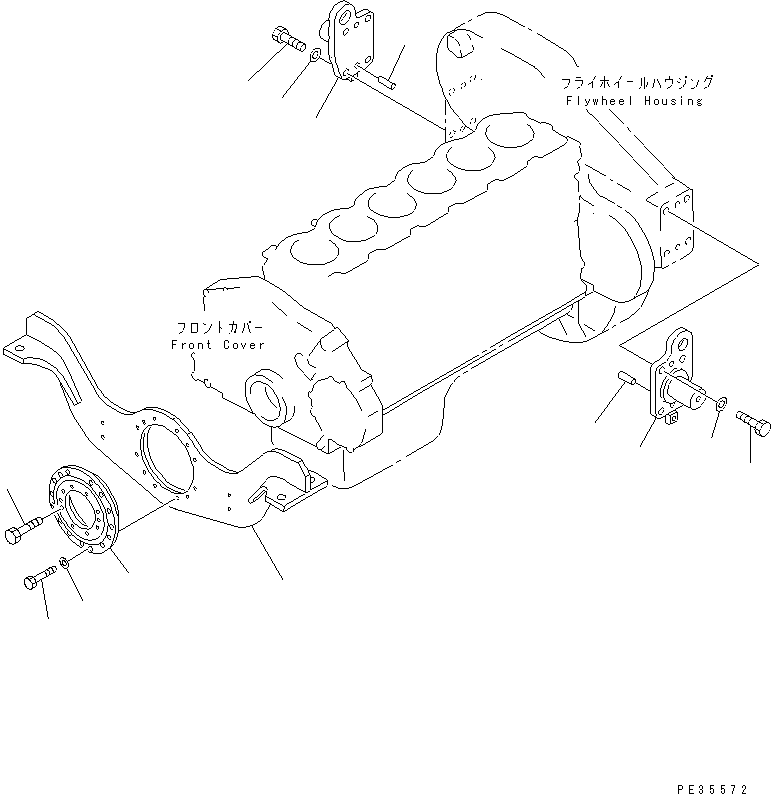 Engines Komatsu / S6D125E-2E S/N 60863-UP(s6d1250c) / ENGINE MOUNTING(030450 : A2250-A3A7)