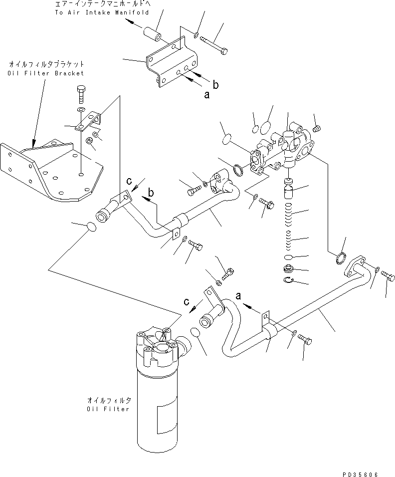 Engines Komatsu / S6D125E-2E S/N 60863-UP(s6d1250c) / OIL ADAPTER(030570 : A3110-B3E2)