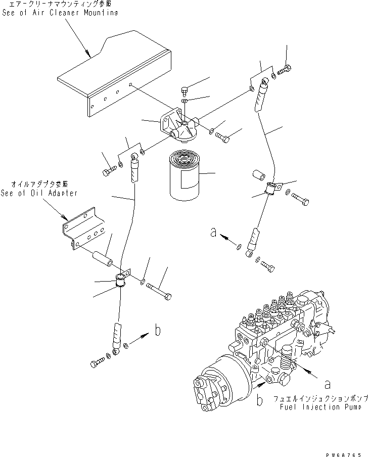 Engines Komatsu / S6D125E-2E S/N 60863-UP(s6d1250c) / FUEL FILTER(030780 : A4110-A3G9)