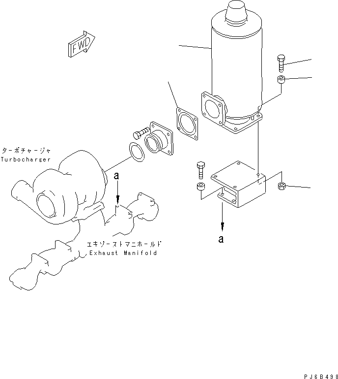 Engines Komatsu / S6D125E-2E S/N 60863-UP(s6d1250c) / MUFFLER(#81455-)(031510 : B9999-A3C9)