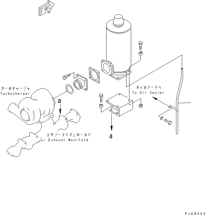 Engines Komatsu / S6D125E-2E S/N 60863-UP(s6d1250c) / MUFFLER DRAIN TUBE(#81455-)(031530 : B9999-A3D2)