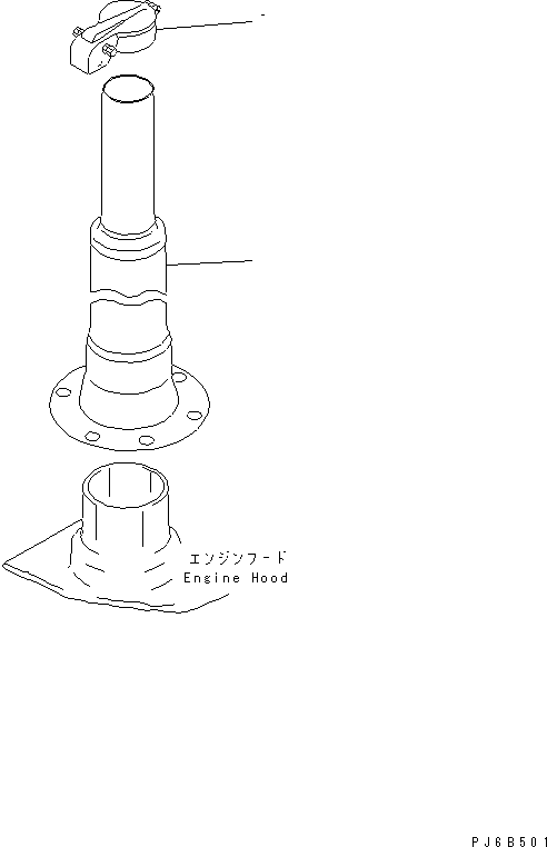 Engines Komatsu / S6D125E-2E S/N 60863-UP(s6d1250c) / EXHAUST PIPE(#81455-)(031540 : B9999-A3D3)