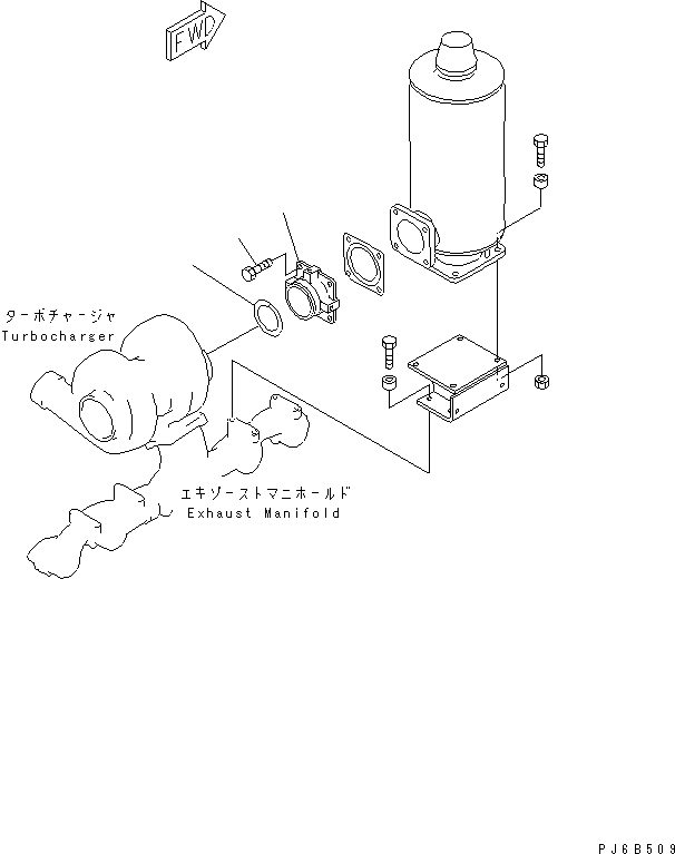Engines Komatsu / S6D125E-2E S/N 60863-UP(s6d1250c) / MUFFLER MOUNTING (EC. SPEC.)(#81455-)(031610 : B9999-A3H7)