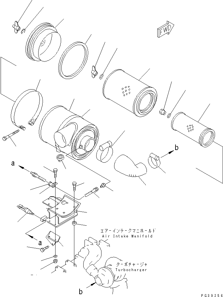 Komatsu parts book diagram for S6D125-1AJ-TN S/N 51975-UP: AIR CLEANER(#54547-)