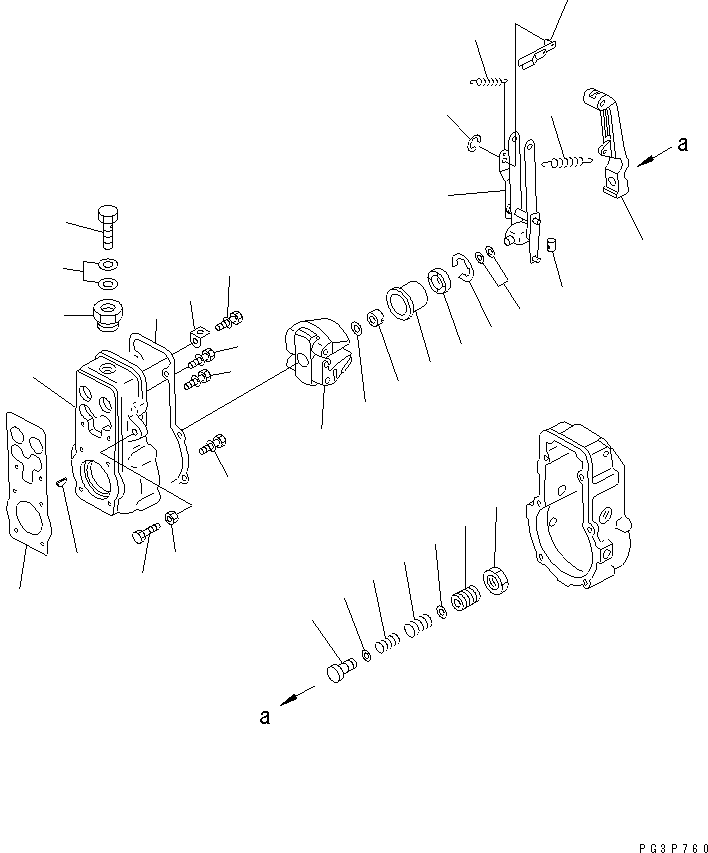 Engines Komatsu / S6D125-1AG S/N 51975-UP(s6d1258r) / FUEL INJECTION PUMP (GOVERNOR) (1/2) (208PS) (INNER PARTS)(030400 : A4010-D3A2)