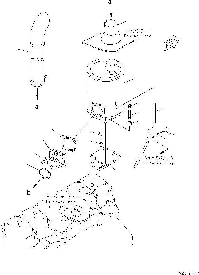Engines Komatsu / S6D125-1AF S/N 51975-UP(s6d1259r) / MUFFLER(030110 : A1610-A3A3)