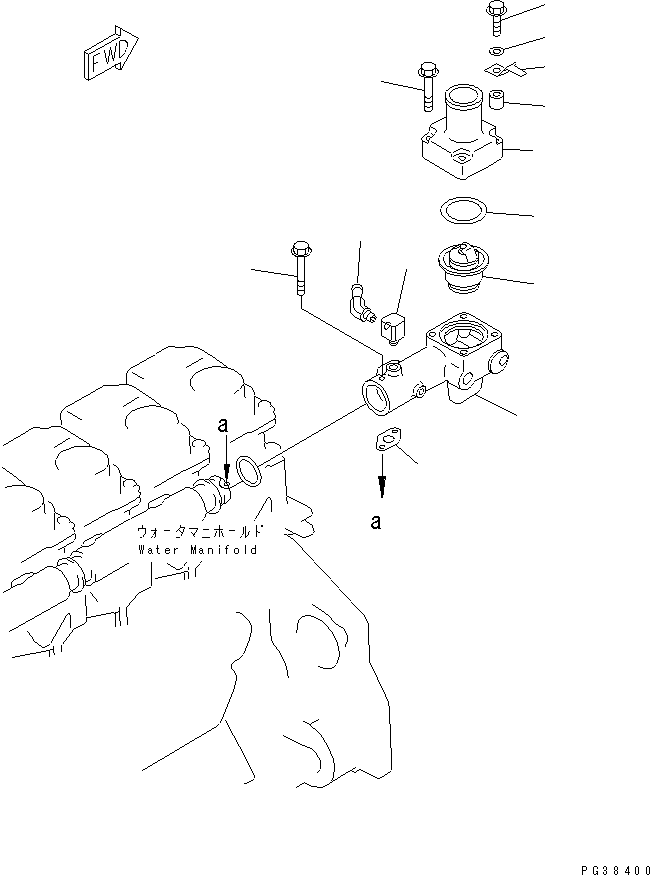 Engines Komatsu / S6D125-1AF S/N 51975-UP(s6d1259r) / THERMOSTAT HOUSING(030130 : A1730-A3A1)
