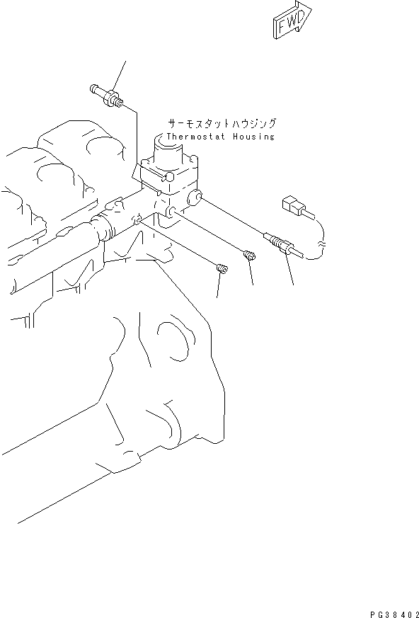 Engines Komatsu / S6D125-1AF S/N 51975-UP(s6d1259r) / WATER TEMPERATURE SENSOR(030140 : A1790-A3A2)