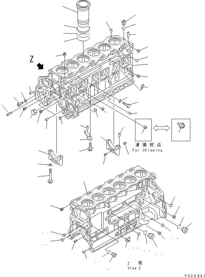 Engines Komatsu / S6D125-1AF S/N 51975-UP(s6d1259r) / CYLINDER BLOCK(030160 : A2010-A3A2)