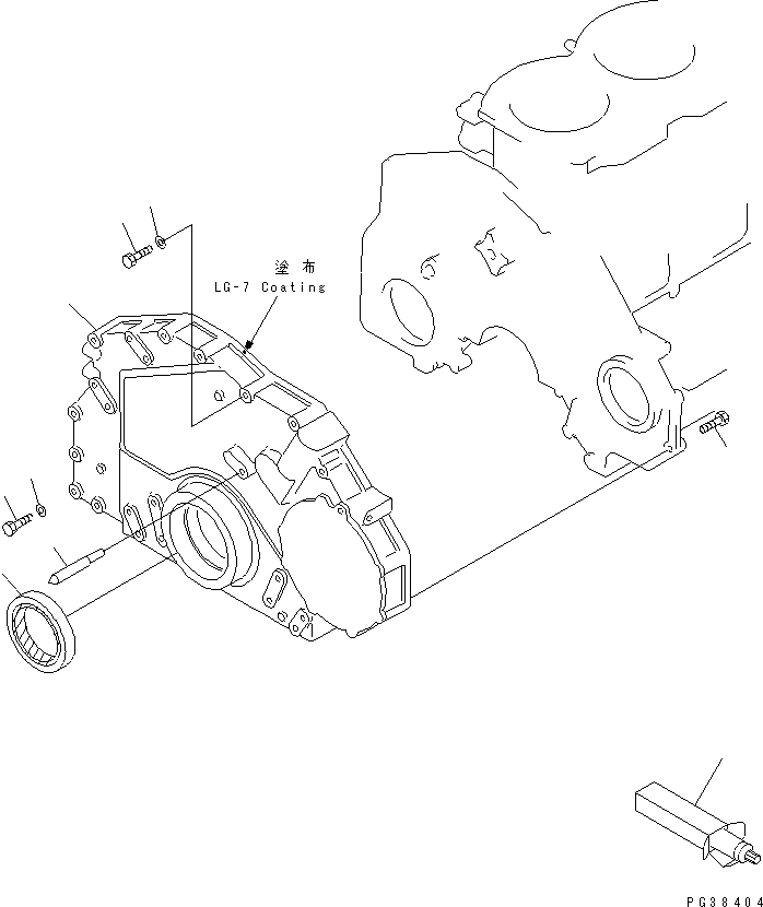 Engines Komatsu / S6D125-1AF S/N 51975-UP(s6d1259r) / FRONT COVER(030170 : A2040-A3A1)