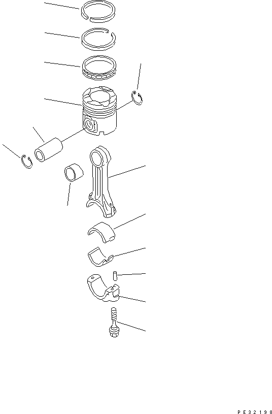 Engines Komatsu / S6D125-1AF S/N 51975-UP(s6d1259r) / PISTON(030270 : A2350-A3A2)