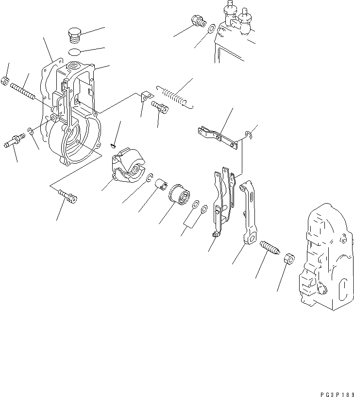 Komatsu parts book diagram for S6D125-1E S/N 10001-UP: FUEL INJECTION PUMP (GOVERNOR) (1/2)(#10001-23192)
