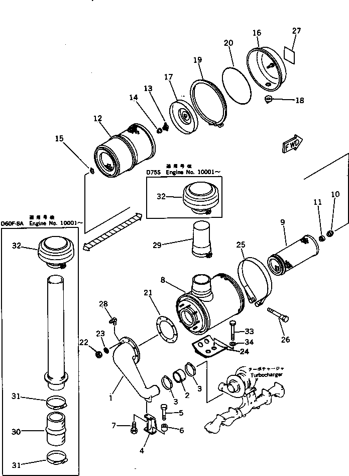 Engines Komatsu / S6D125-1F S/N 10001-UP(s6d125cc) / AIR CLEANER(030060 : 0141)
