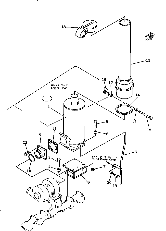 Engines Komatsu / S6D125-1F S/N 10001-UP(s6d125cc) / MUFFLER(030090 : 0161)