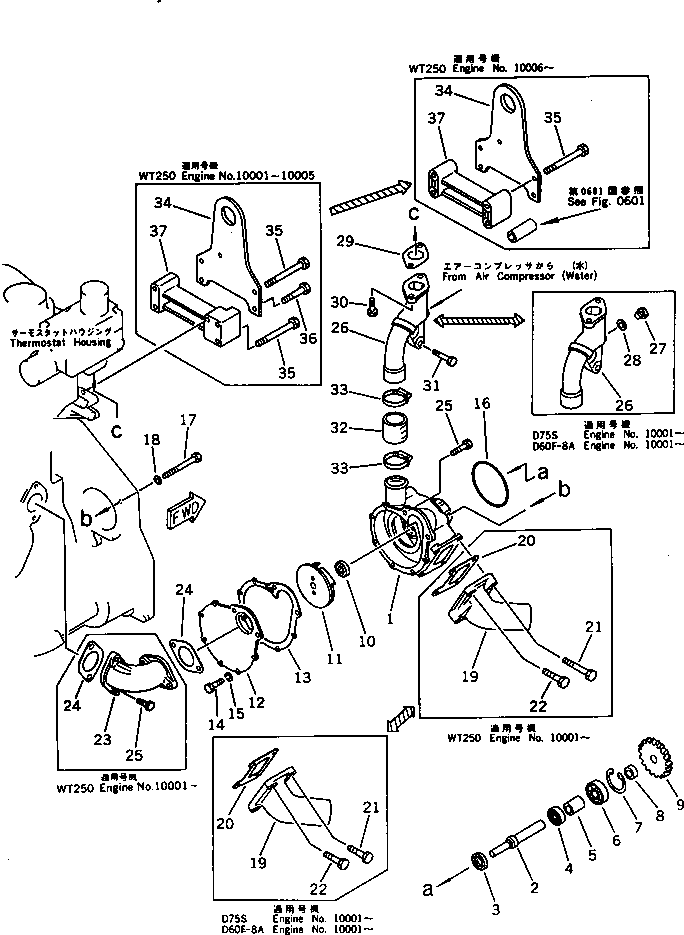 Engines Komatsu / S6D125-1F S/N 10001-UP(s6d125cc) / WATER PUMP(150010 : 0501)