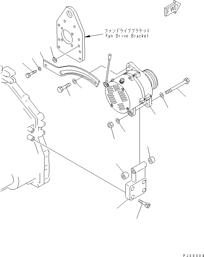 Engines Komatsu / S6D125-1D S/N 10001-UP(s6d125fr) / ALTERNATOR AND MOUNTING (75A)(#39815-)(180030 : 0602B)