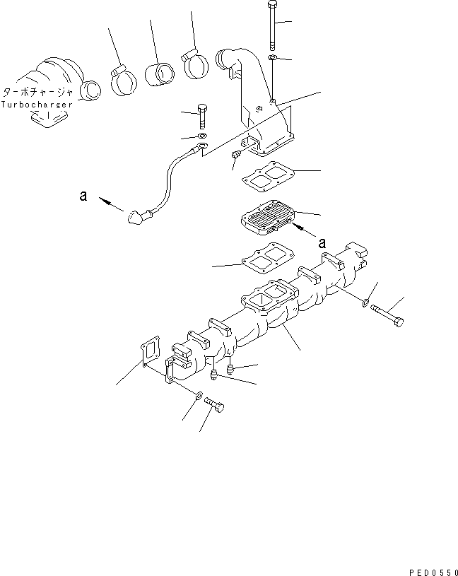Komatsu parts book diagram for S6D125E-2L S/N 60863-UP: AIR INTAKE MANIFOLD(#65504-66166)