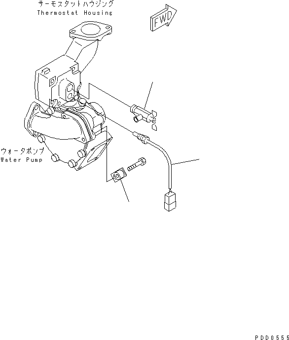 Komatsu parts book diagram for S6D125E-2L S/N 60863-UP: WATER TEMPERATURE SENSOR(#65504-)