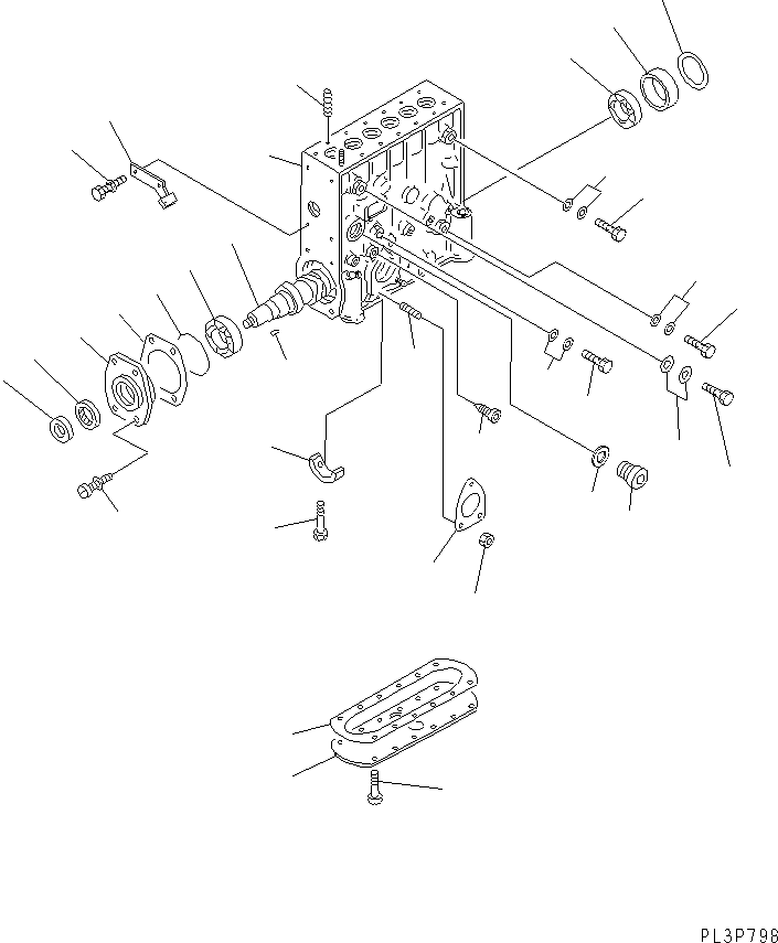 Komatsu parts book diagram for S6D125E-2L S/N 60863-UP: FUEL INJECTION PUMP (PUMP) (1/2) (INNER PARTS)(#65504-)