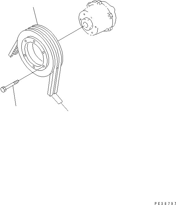Komatsu parts book diagram for S6D125E-2L S/N 60863-UP: FAN PULLEY(#65504-)