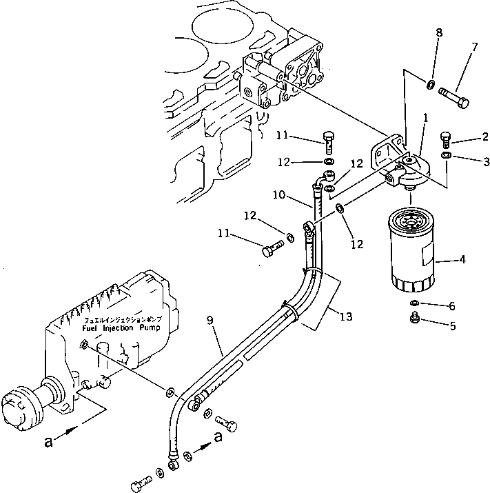Engines Komatsu / S6D125-1Y-B S/N 19764-UP(s6d125qr) / FUEL FILTER AND PIPING(120030 : 0411)