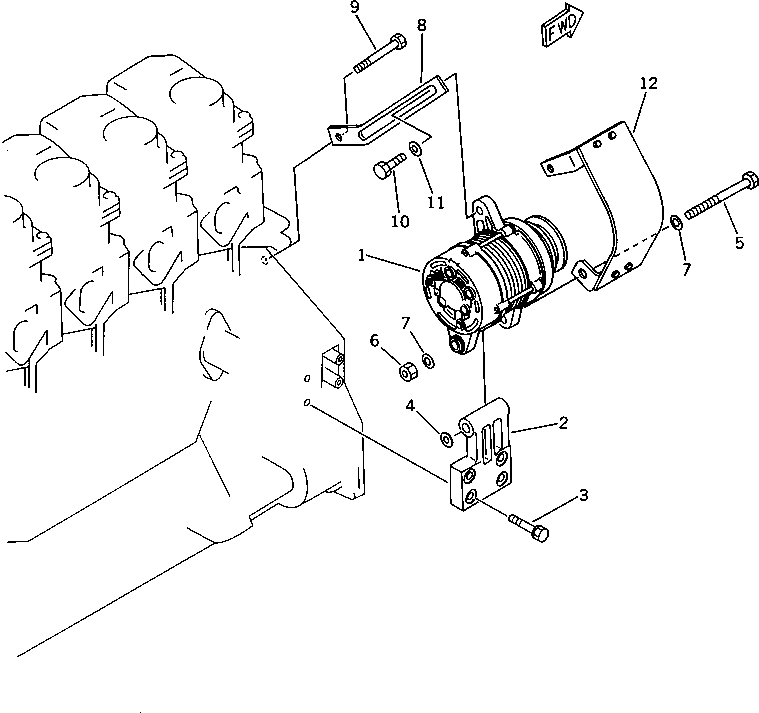 Engines Komatsu / S6D125-1Y-B S/N 19764-UP(s6d125qr) / ALTERNATOR AND MOUNTING(180010 : 0602)