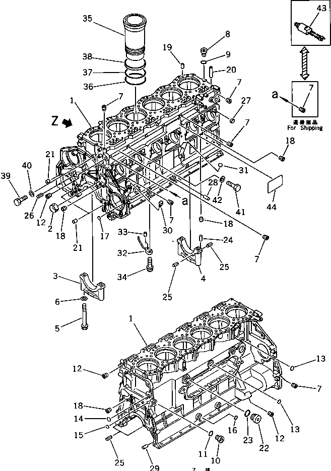 Engines Komatsu / S6D125-1QQ S/N 28434-UP(s6d125tc) / CYLINDER BLOCK(060010 : 0201)