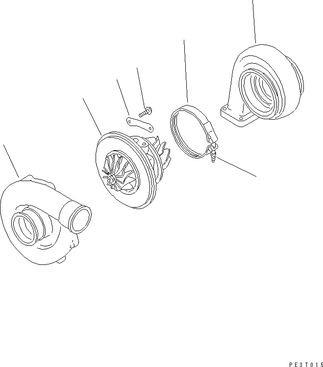 Komatsu parts book diagram for S6D125-1KK S/N 26750-UP: TURBOCHARGER