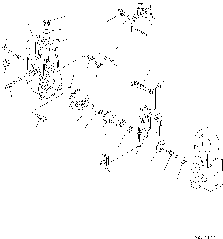 Komatsu parts book diagram for S6D125-1KK S/N 26750-UP: FUEL INJECTION PUMP (GOVERNOR 1/2) (INNER PARTS)
