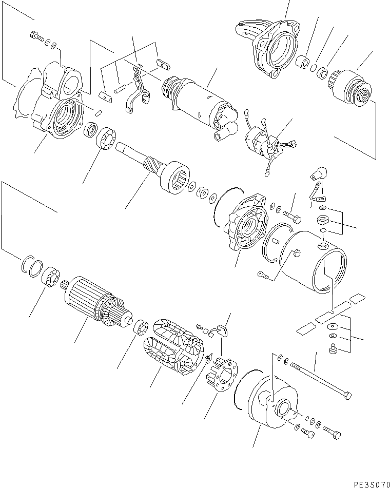 Komatsu parts book diagram for S6D125-1KK S/N 26750-UP: STARTING MOTOR (7.5KW) (INNER PARTS)