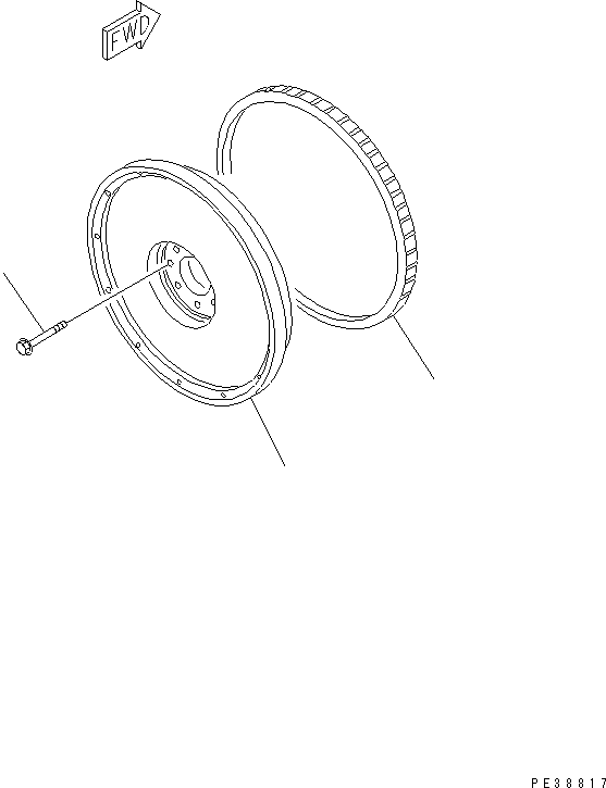 Komatsu parts book diagram for S6D140-1Z S/N 17626-UP: FLYWHEEL