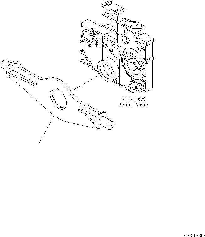 Komatsu parts book diagram for S6D140-1Z S/N 17626-UP: ENGINE MOUNTING