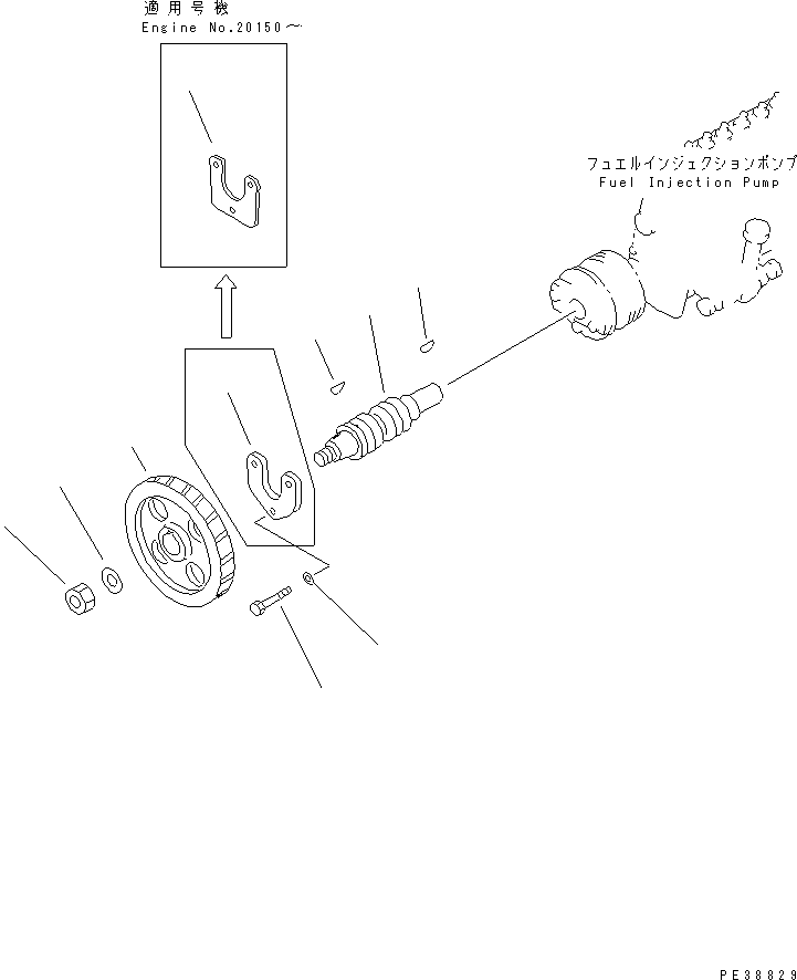 Komatsu parts book diagram for S6D140-1Z S/N 17626-UP: INJECTION PUMP DRIVE