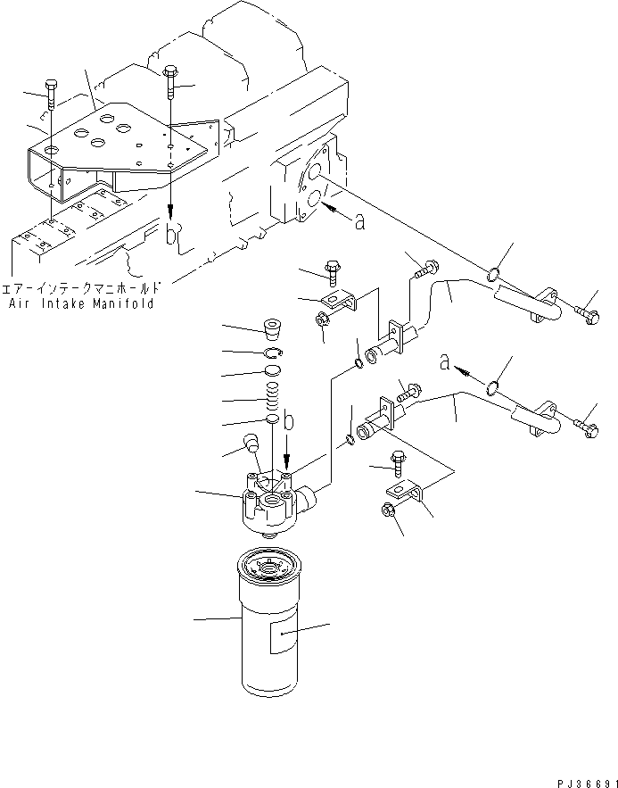 Engines Komatsu / S6D140-1U S/N 10001-UP(s6d1400c) / LUBRICATING OIL FILTER AND PIPING(090020 : 0311)