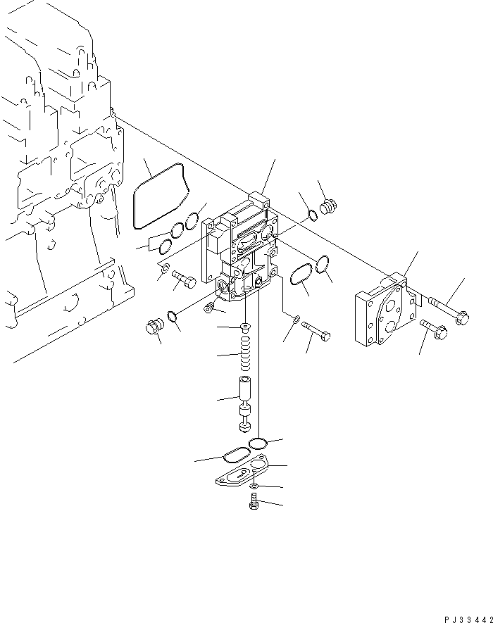 Engines Komatsu / S6D140-1U S/N 10001-UP(s6d1400c) / LUBRICATING OIL ADAPTER(090030 : 0321)