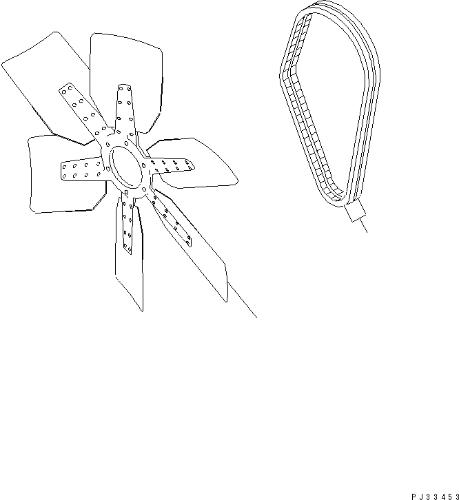Engines Komatsu / S6D140-1U S/N 10001-UP(s6d1400c) / COOLING FAN AND V-BELT(150030 : 0511)